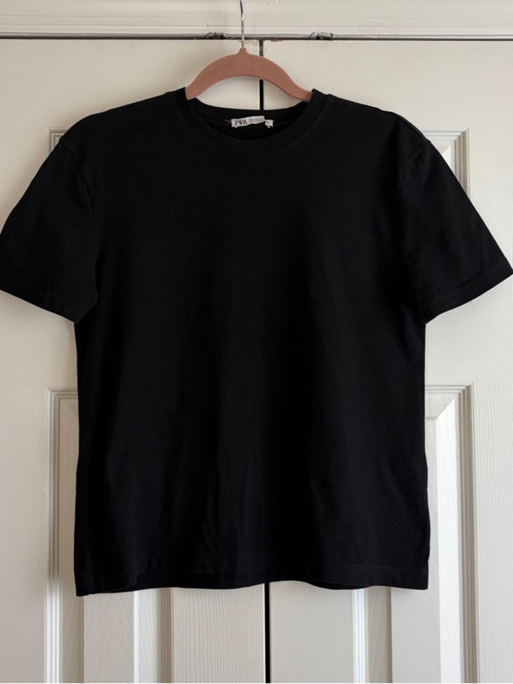 Zara Black Short Sleeve Crew Neck Tee